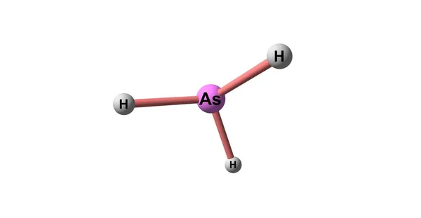 Estrutura molecular de Arsine isolada no branco — Fotografia de Stock