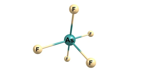 Αρσενικού ΠΕΝΤΑΦΘΟΡΙΟΥΧΟ μοριακή δομή που απομονώνονται σε λευκό — Φωτογραφία Αρχείου