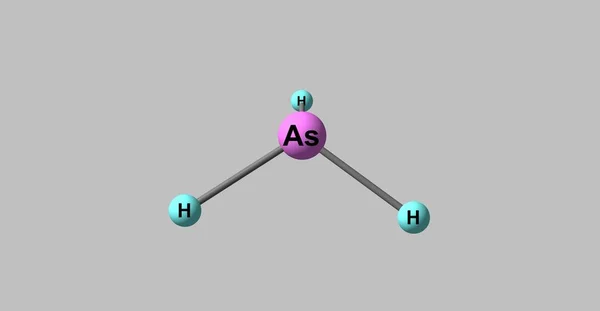 Moleculaire structuur arsine geïsoleerd op grijs — Stockfoto