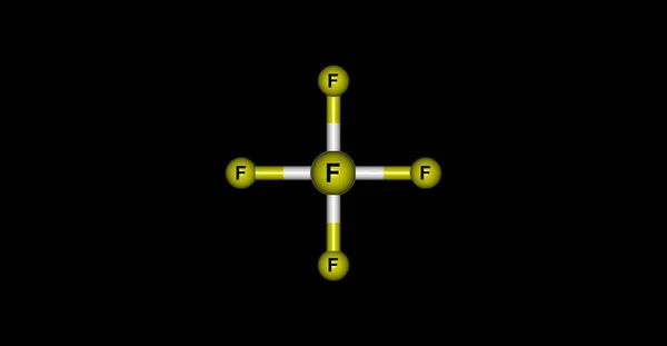 Arsenik pentafluoride molekylstruktur isolerade på svart — Stockfoto