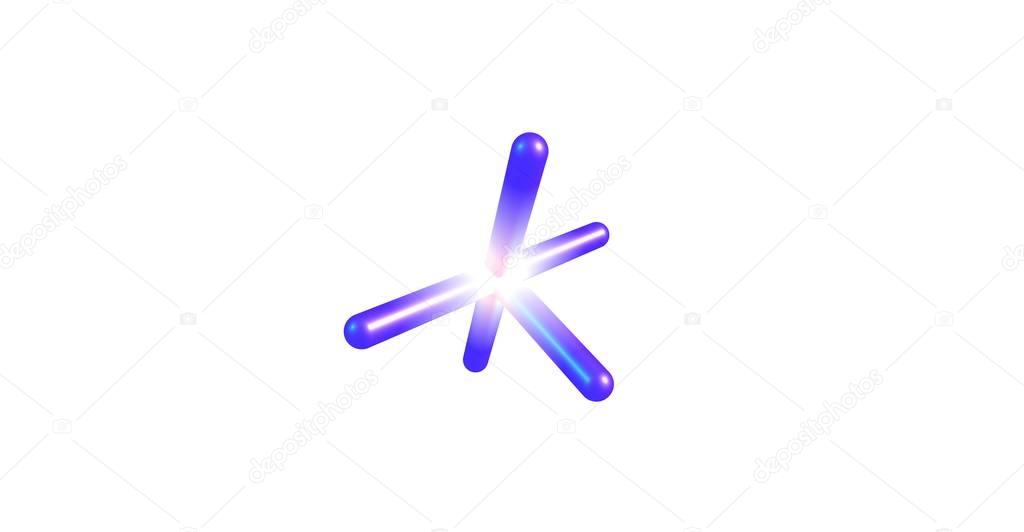 Estructura molecular del pentafluoruro arsénico aislada en blanco 2022