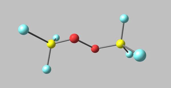 Bistrifluoromethylperoxide molecular structure isolated on grey