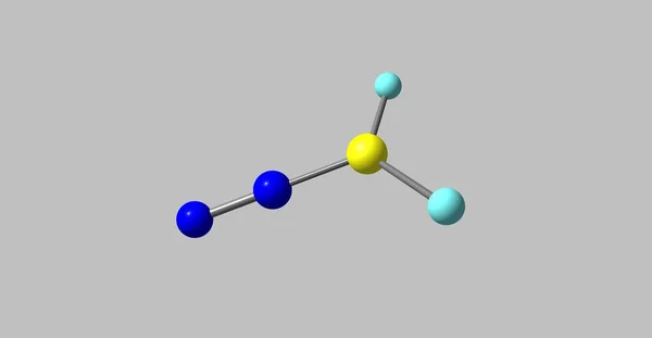 Diazomethan-Molekülstruktur isoliert auf grau — Stockfoto
