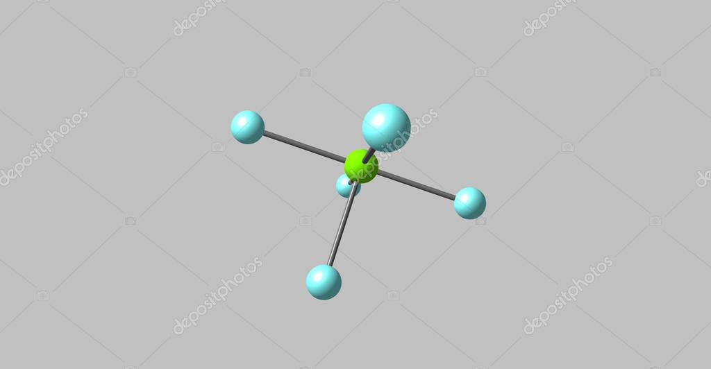 Chlorine pentafluoride molecular structure isolated on grey — Stock