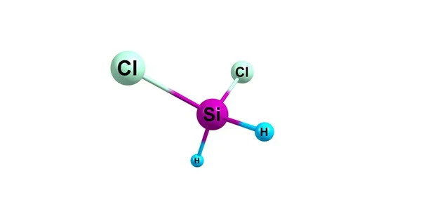 Estrutura molecular de diclorossilano isolada sobre branco — Fotografia de Stock