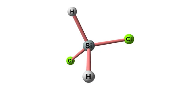 Estrutura molecular de diclorossilano isolada sobre branco — Fotografia de Stock