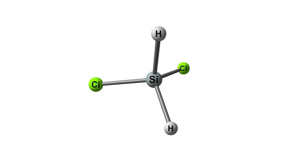 Estrutura molecular de diclorossilano isolada sobre branco — Fotografia de Stock