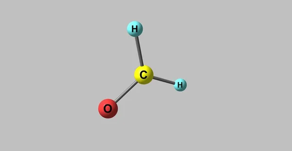 Estructura molecular de formaldehído aislada en gris —  Fotos de Stock