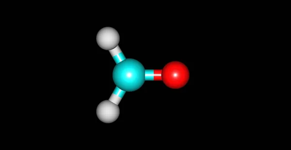 Struktura cząsteczkowa formaldehydu na czarnym tle — Zdjęcie stockowe