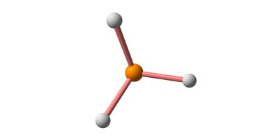 Beyaz izole fosfamin moleküler yapısı