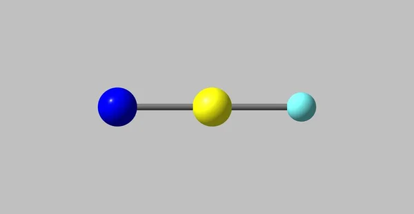 Hydrogen cyanide molecular structure isolated on grey