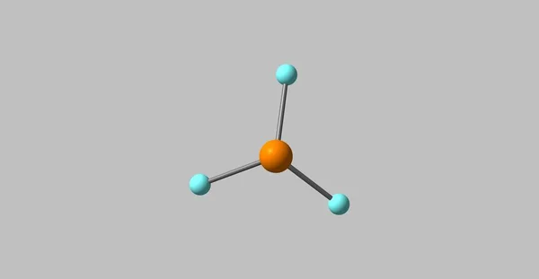 Estructura molecular de fosfina aislada en gris —  Fotos de Stock