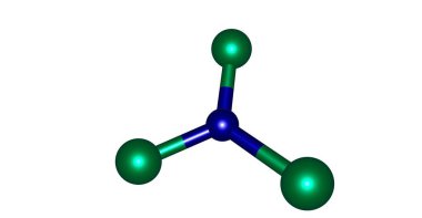 Bor trichloride moleküler yapısı üzerinde beyaz izole