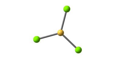 Bor trichloride moleküler yapısı üzerinde beyaz izole