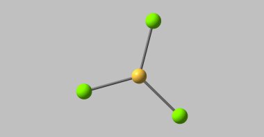 Bor trichloride moleküler yapısı gri izole