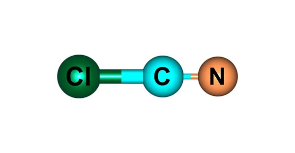 Estructura molecular del cloruro de cianógeno aislada en blanco —  Fotos de Stock