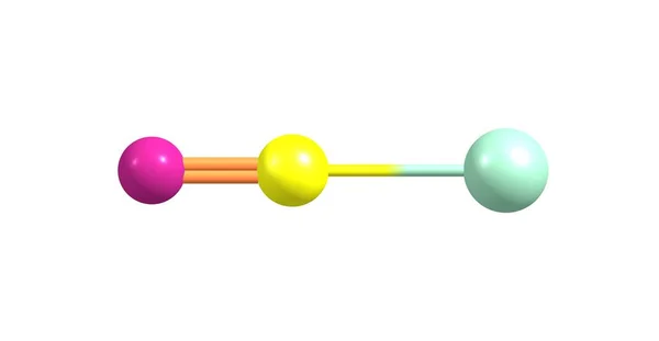 Struktury cząsteczkowej chlorku cyjanu na białym tle — Zdjęcie stockowe