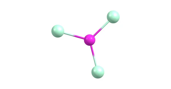 三氯化硼分子结构上白色孤立 — 图库照片