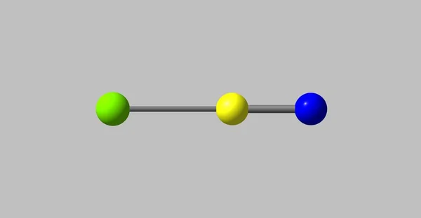 Estructura molecular del cloruro de cianógeno aislada en gris —  Fotos de Stock