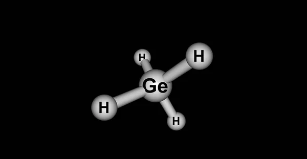 Молекулярная структура германцев изолирована на чёрном — стоковое фото