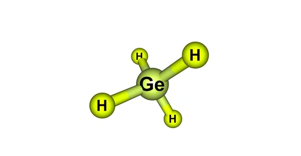Germane molecuulstructuur geïsoleerd op wit — Stockfoto