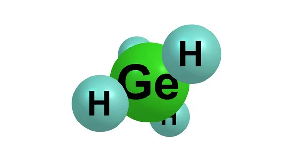 Estrutura molecular germânica isolada em branco — Fotografia de Stock