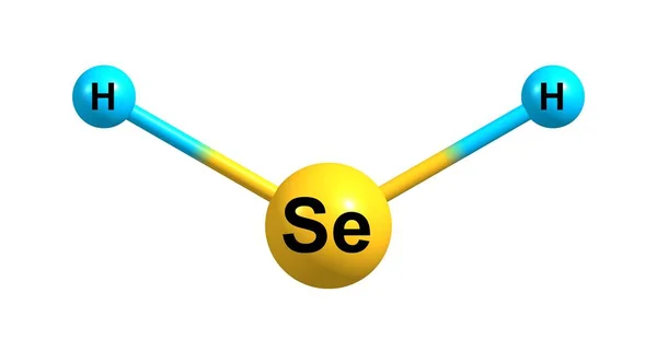 Waterstof selenide moleculaire structuur geïsoleerd op wit — Stockfoto