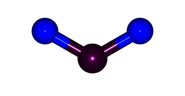 Structure moléculaire du difluorure d'oxygène isolé sur blanc — Photo