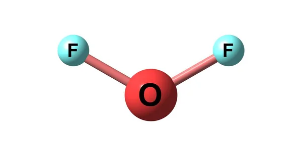 Kyslíku Difluorid molekulární struktura izolovaných na bílém — Stock fotografie