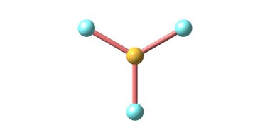 Bor trifluoride moleküler yapısı üzerinde beyaz izole