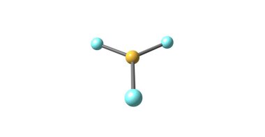 Bor trifluoride moleküler yapısı üzerinde beyaz izole