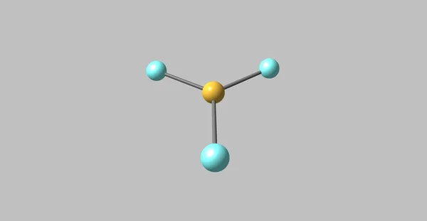 三氟化硼分子结构上灰色孤立 — 图库照片