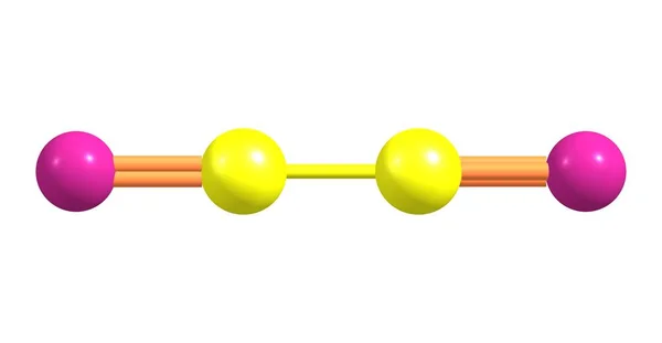 Estrutura molecular de cianogênio isolada em branco — Fotografia de Stock