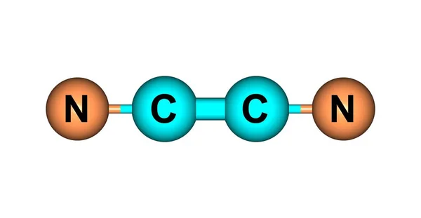 Estructura molecular de cianógeno aislada en blanco — Foto de Stock