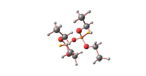 Structure moléculaire du tétraéthyl dithiopyrophosphate isolé sur blanc — Photo