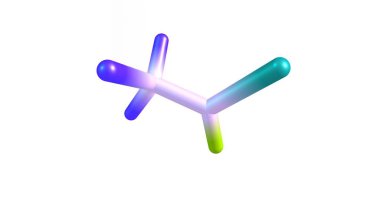 Trifluoroacetyl klorür moleküler yapısı üzerinde beyaz izole