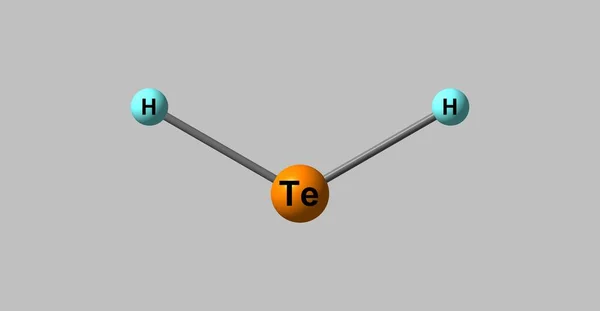 Hydrogen telluride molecular structure isolated on grey — Stock Photo, Image