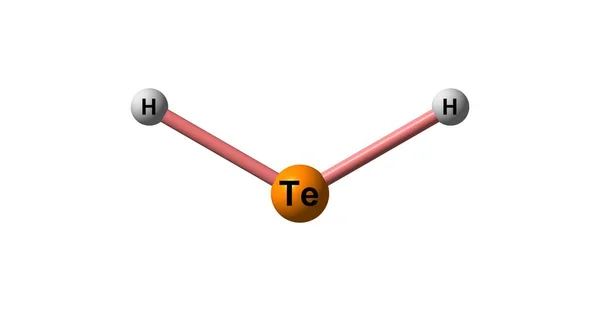Молекулярная структура теллурида водорода изолирована на белом — стоковое фото