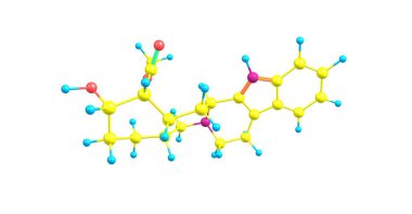 Yohimbin moleküler yapısı üzerinde beyaz izole