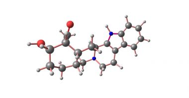 Yohimbin moleküler yapısı üzerinde beyaz izole
