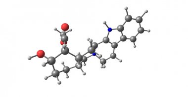 Yohimbin moleküler yapısı üzerinde beyaz izole