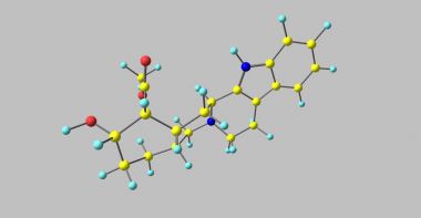 Gri izole Yohimbin moleküler yapısı