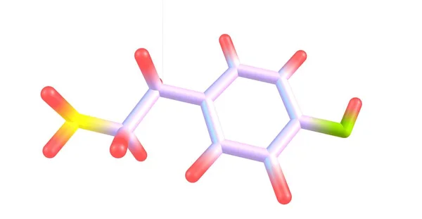 Estructura molecular de tiramina aislada en blanco —  Fotos de Stock