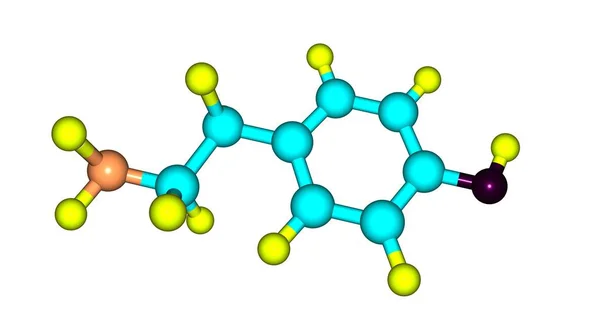 Moleculaire structuur tryptamines geïsoleerd op wit — Stockfoto