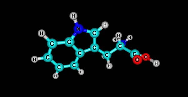 Молекулярная структура триптофана изолирована на чёрном — стоковое фото