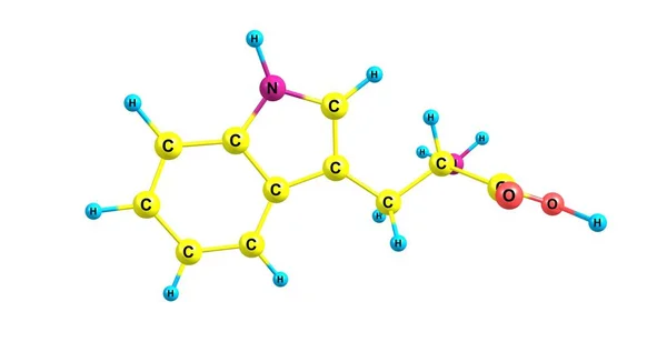 Estructura molecular de triptófano aislada en blanco —  Fotos de Stock