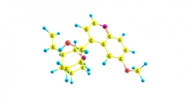 Kinin moleküler yapısı üzerinde beyaz izole