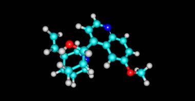Kinin moleküler yapısı üzerine siyah izole