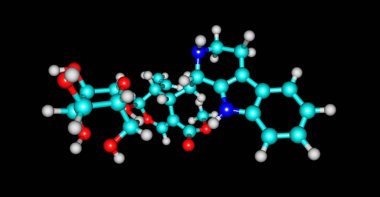 Siyah izole Strictosidine moleküler yapısı