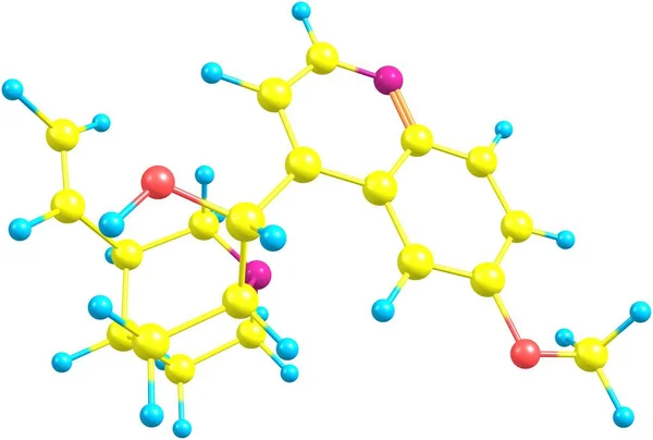 Kinin molekylstruktur isolerad på vit — Stockfoto